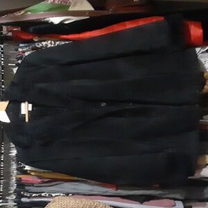 ST JOHNS BLK SUEDE LEATHER JACKET Fuzzy Collar & Cuffs 3 Button Down XLG